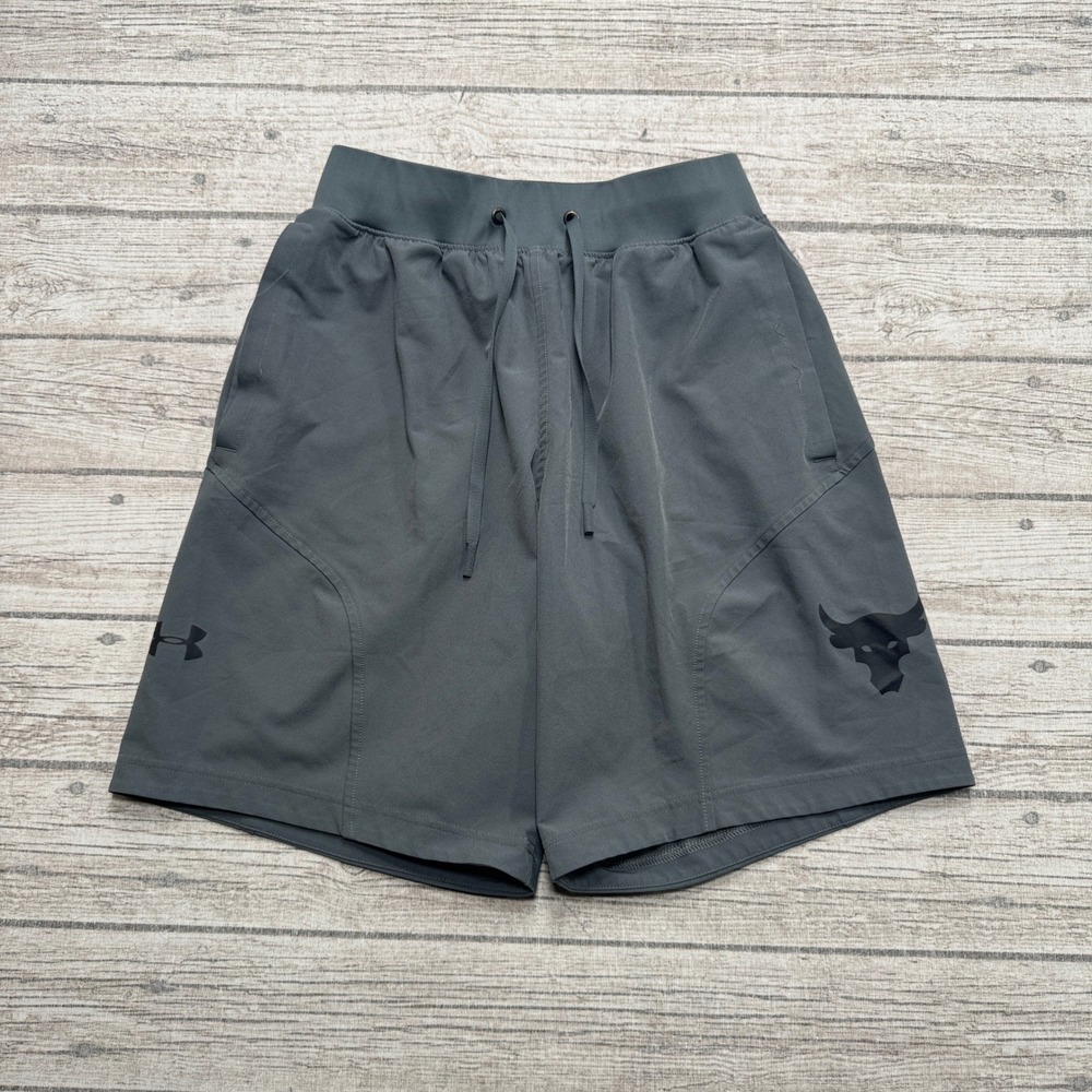 Under Armour Shorts Men's Small Gray Loose Fit HeatGear Brahma Bull Project Rock